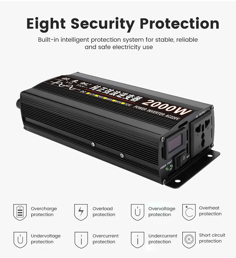 Vfd Generator Single Phase 12v To 220v 1000w 2000w 3000w Ac 12 Dc220