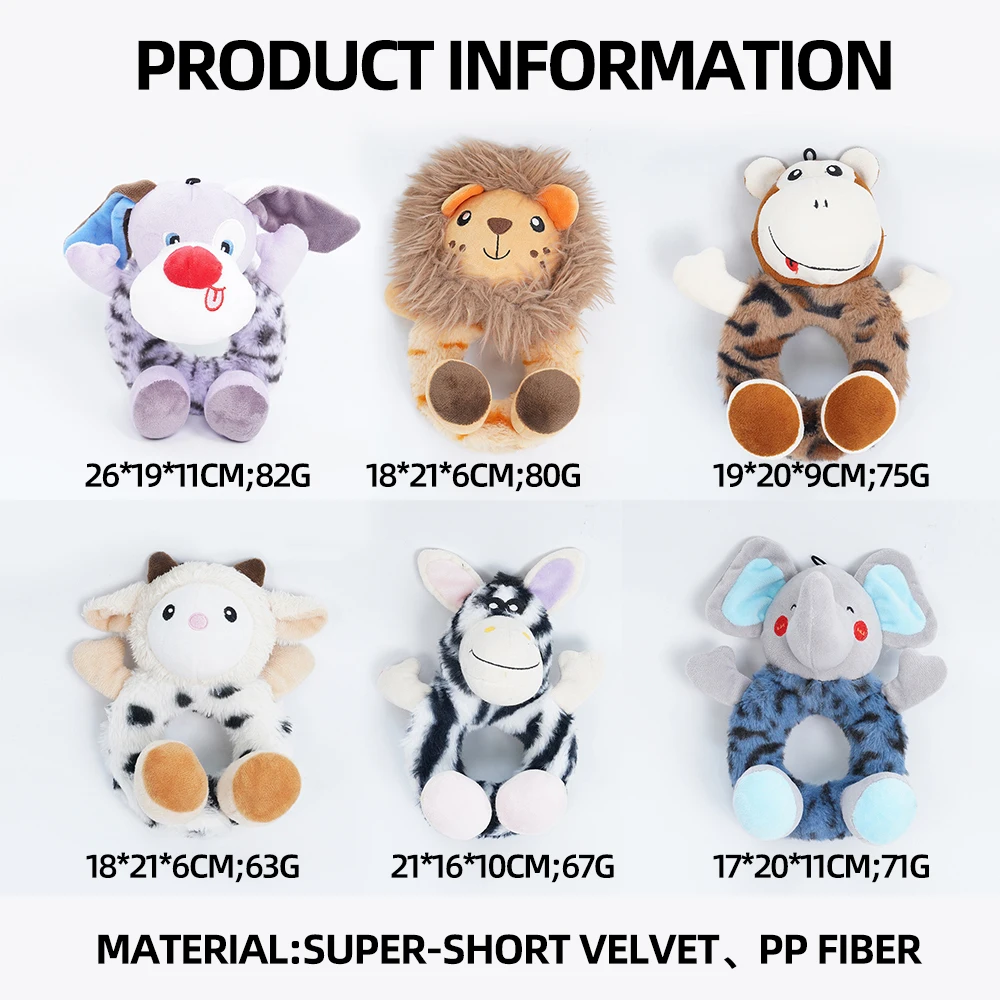 Squeaky dog plush toy soft texture and squeaker detail