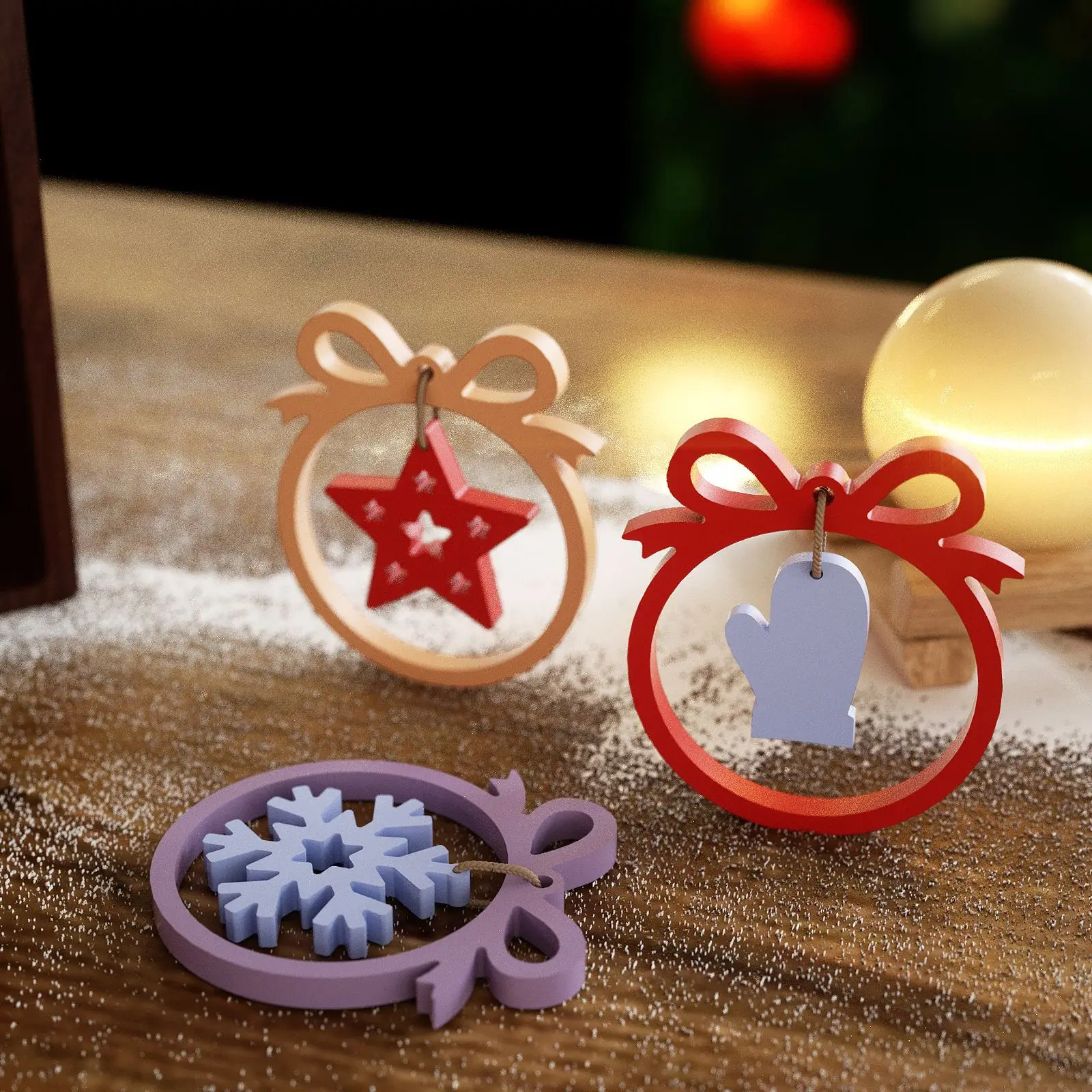 DIY Christmas Series Pendant Silicone Mold Eco-Friendly Christmas Tree Reindeer Snowflake Snow Gloves Pendant Mold factory