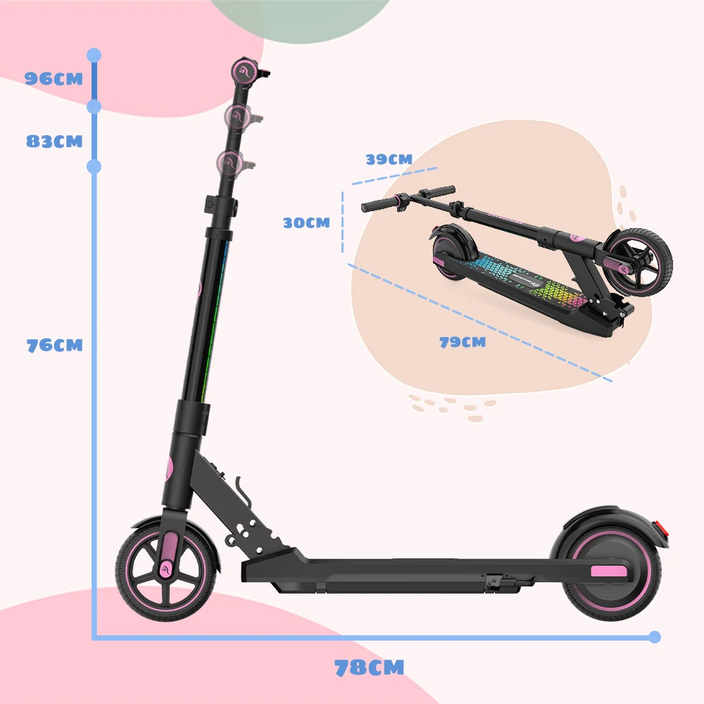 New Design EVERCROSS EV06C Two Wheel Folding Kick Scooter Unique Color Factory Price Electric Kids Scooter