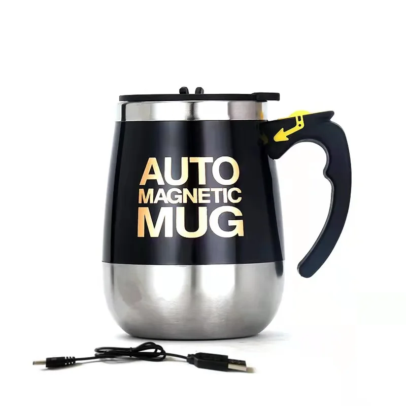 1PC Auto Magnetic Mug Stainless Steel Self Stirring Cup with Cover for Kitchen 