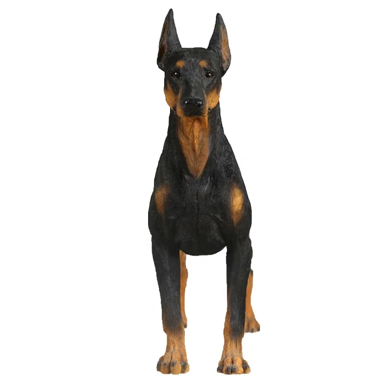 Custom Resin Life Like Doberman Pinscher Animal Statues Decoration Fiberglass Polyresin Garden