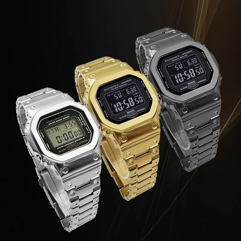 DMD DW5600 メタルウォッチバンド ストラップ 316ステンレススチール製