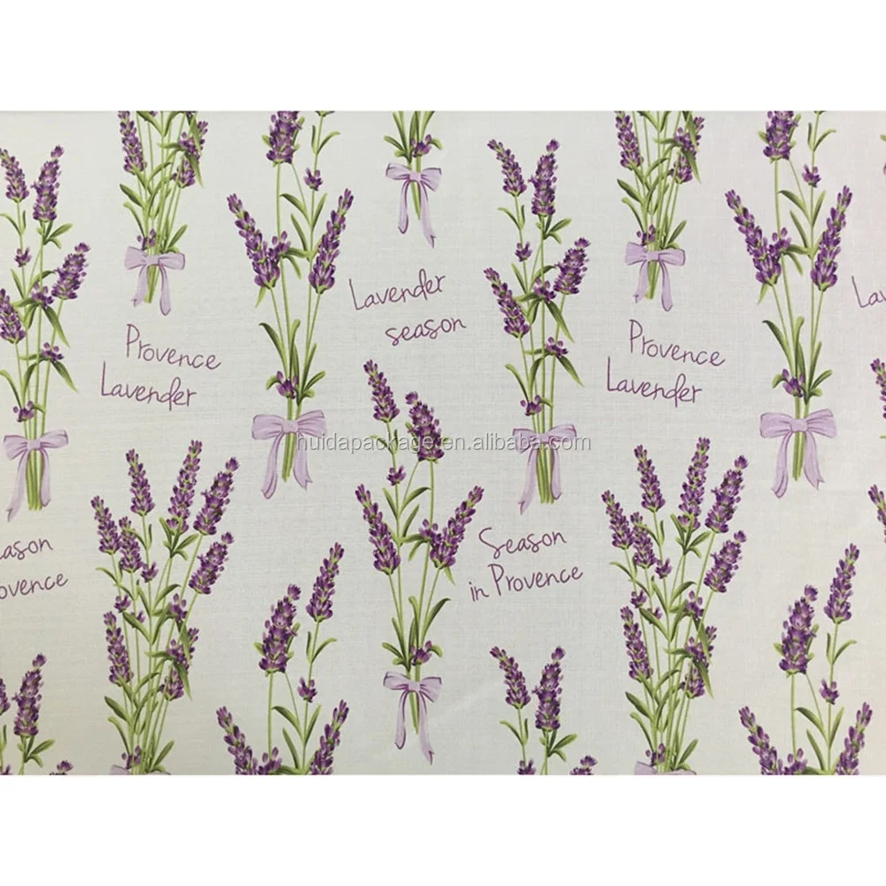 Exotic Blue Flower Print Design Table Linen Cloth 120GSM-200GSM Polyester Fabric Woven Technique Beautiful Plain Branding Oval