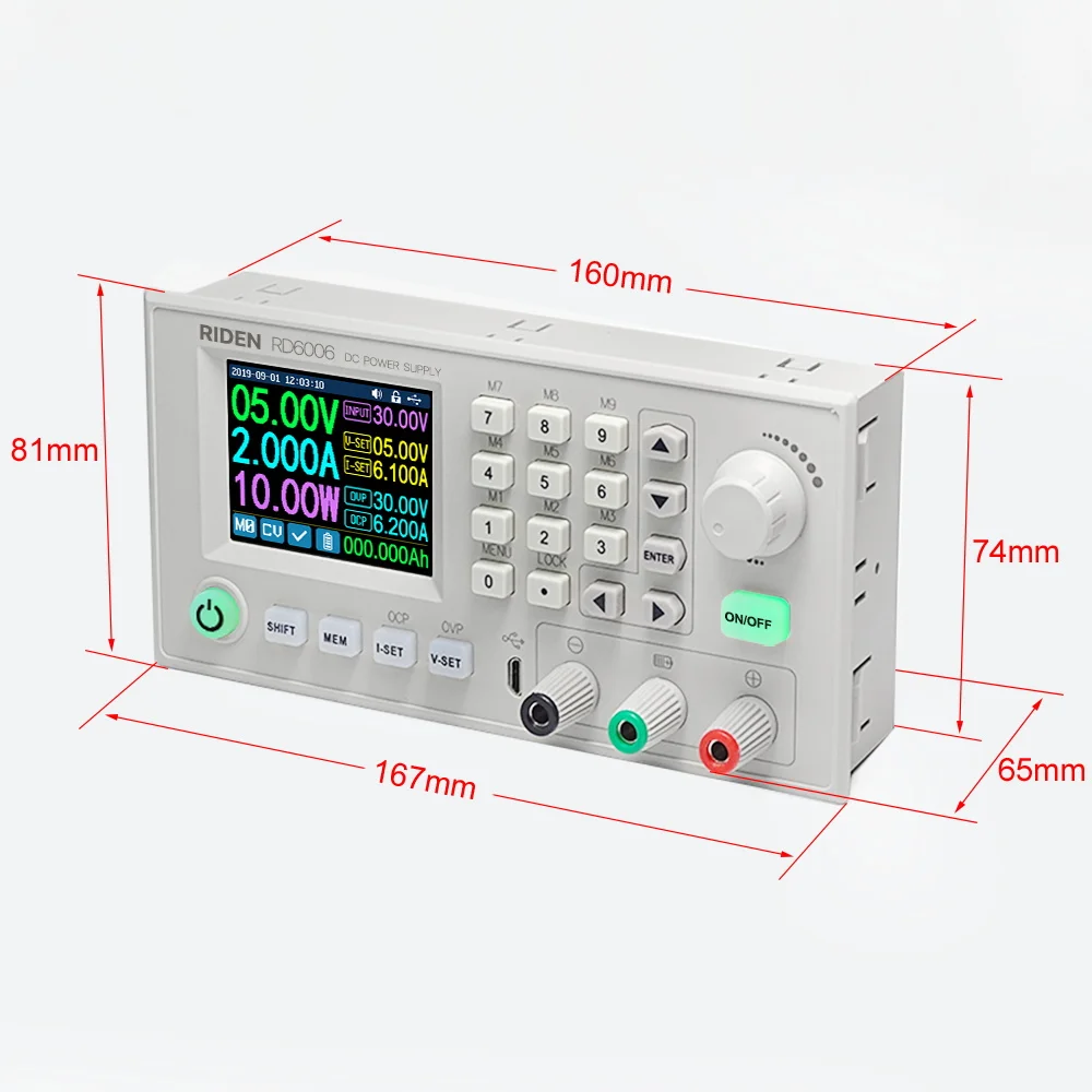 RD RD6006W USB WiFi DC-DC降圧型可変調整式安定化ラボ電源 60V 6A 