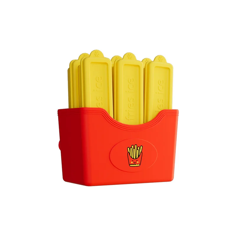 French Fries Shaped Large Square Ice Pillar Mold Household Food Grade Long Stick Ice Cube Maker Silicone Tool for Ice Lolly