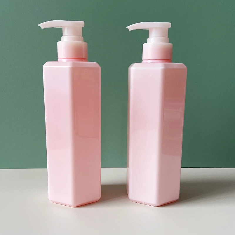 200ml-600ml Hexagonal PET Plastic Body Wash Bottle Pressure Pump Body Lotion Bottle Shaped Design