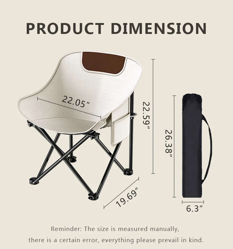 Inature Comfortable Metal Moon Chair Camping Folding Chair Outdoor