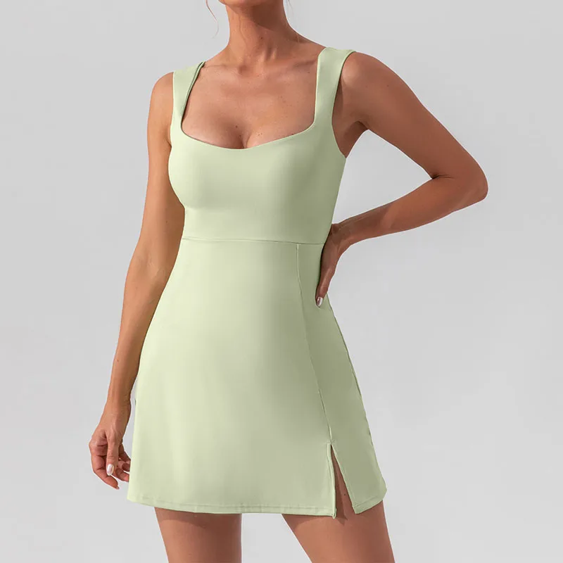 Private Label Tennis Dress Quick Dry Breathable Yoga Fitness Activewear  Dress Workout Sports Golf Skirts for Women