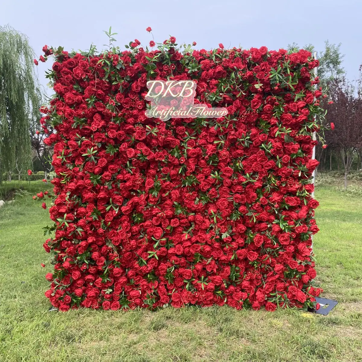 Artificial Red Rose Hanging Flower Wall Fabric Silk 5d Wedding Flower ...