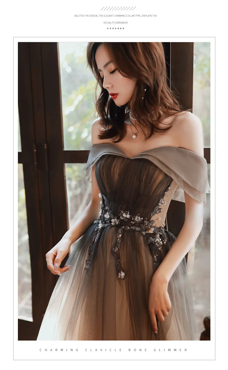 French Evening Dress Female 2022 New Summer Strapless Meeting Dress