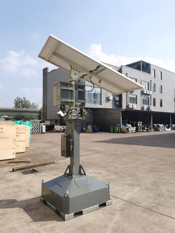 Biglux HiGuard PTZ Camera Skid Type Portable Solar CCTV Tower