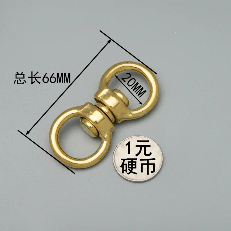 BT-B09 20mm Handbag Accessories Solid Brass Buckle Double Eye Swivel Rings