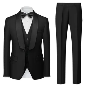 2026 Classic 3-Piece Men's Business Suits Set Luxury High Quality Plus Size Waterproof Breathable Anti-Wrinkle Factory