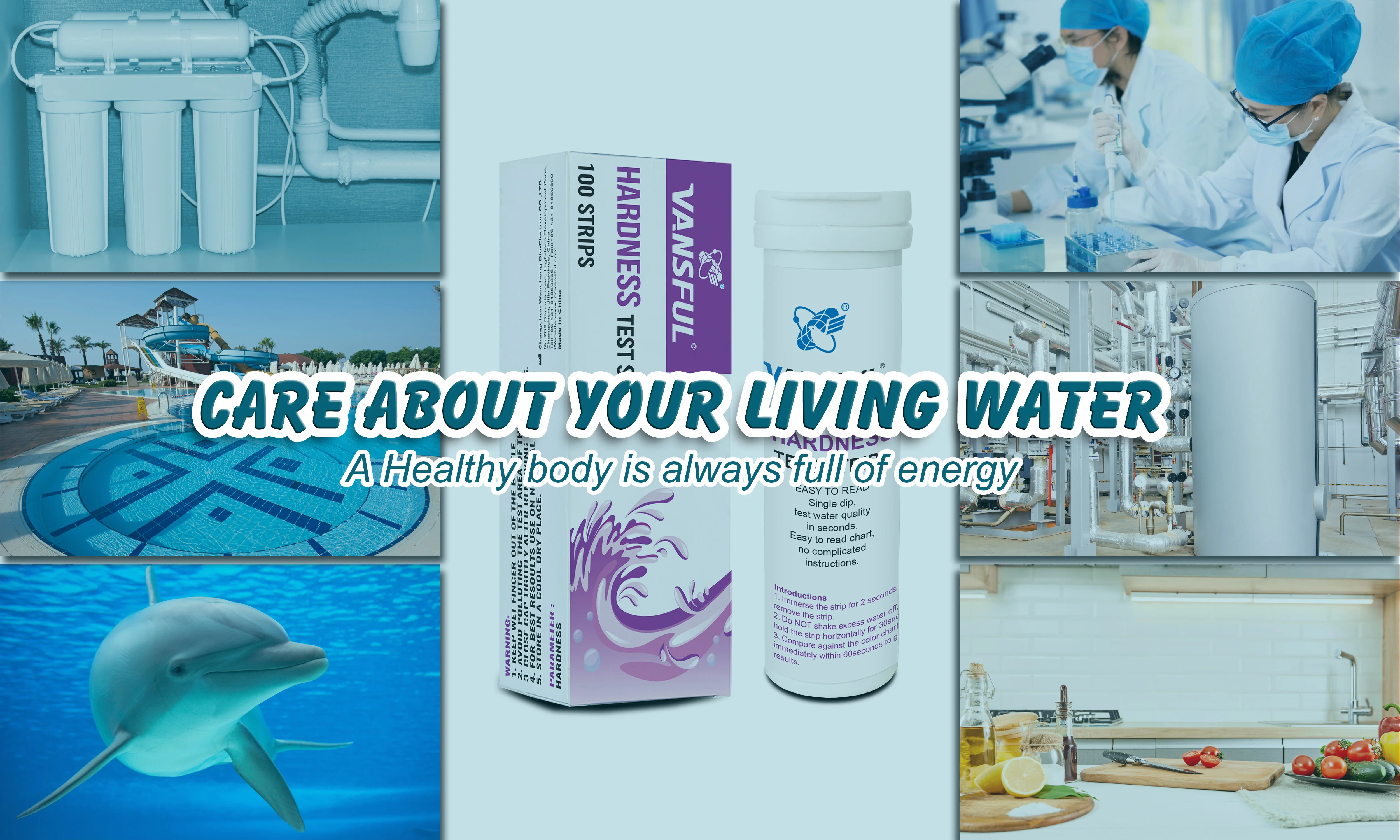 VANSFUL in Stock Water Hardness test Kit Water Quality test Strips