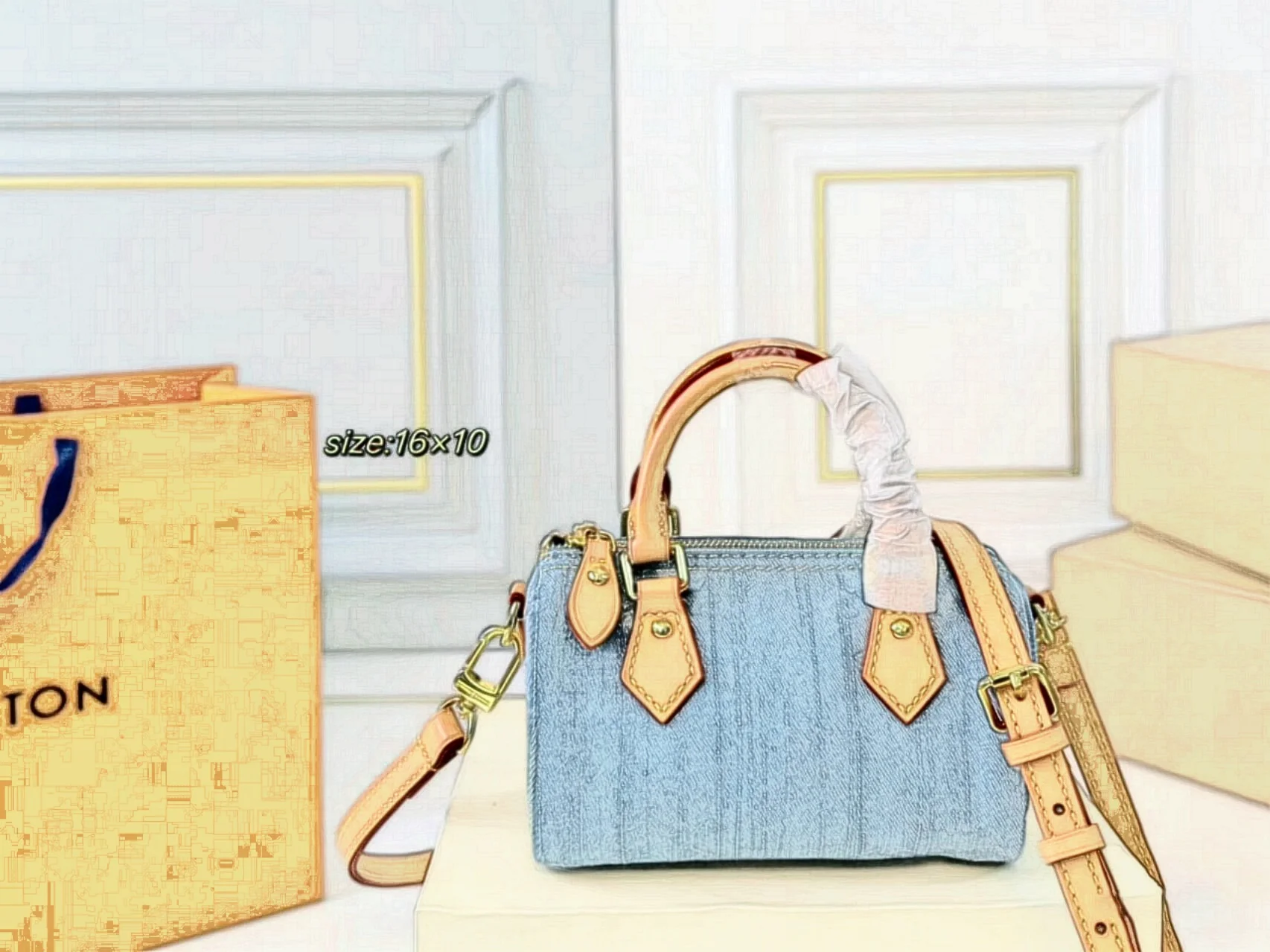 New European-American Vintage Women’s Underarm Shoulder Crossbody Tote Bag Two Straps Zipper Polyester Lining High-grade Texture