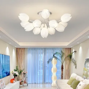 Home Decoration Nordic Pendant Light Flower Shape Indoor Lighting Bedroom Hotel Acrylic Ceiling Lamp