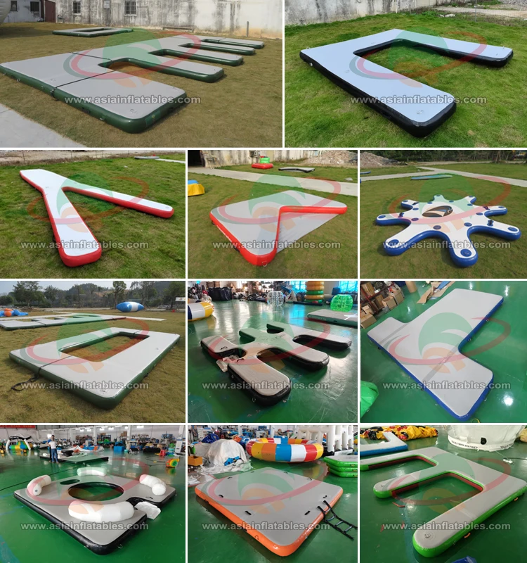 Professional PVC Inflatable Jet Ski Floating Dock Inflatable Swim Island Floating Raft