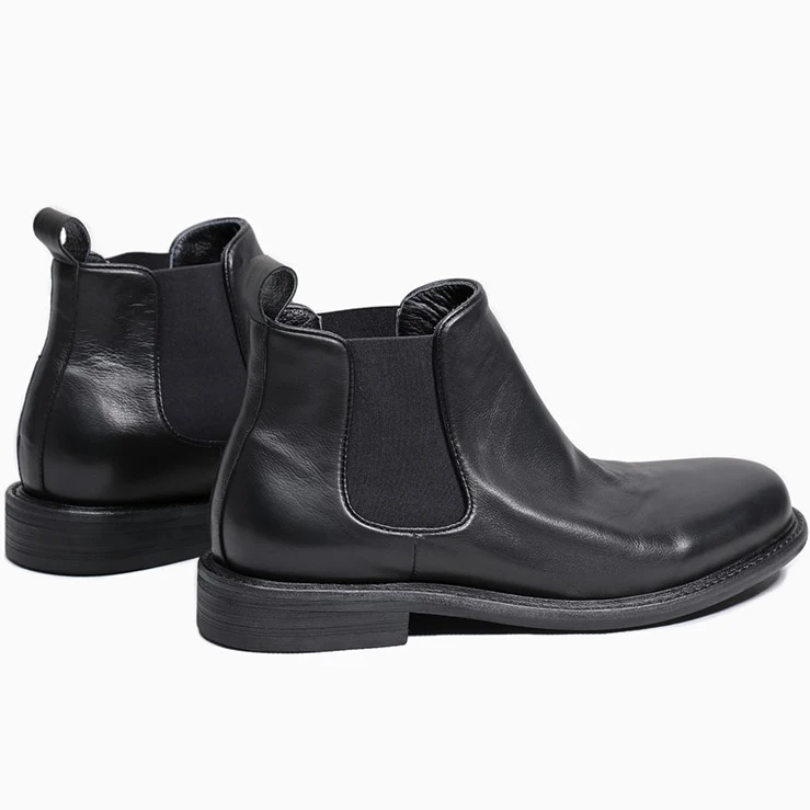 Мужские классические кожаные ботинки челси, черные повседневные ботильоны из мягкой кожи в английском ретро стиле, Осень-зима 2019