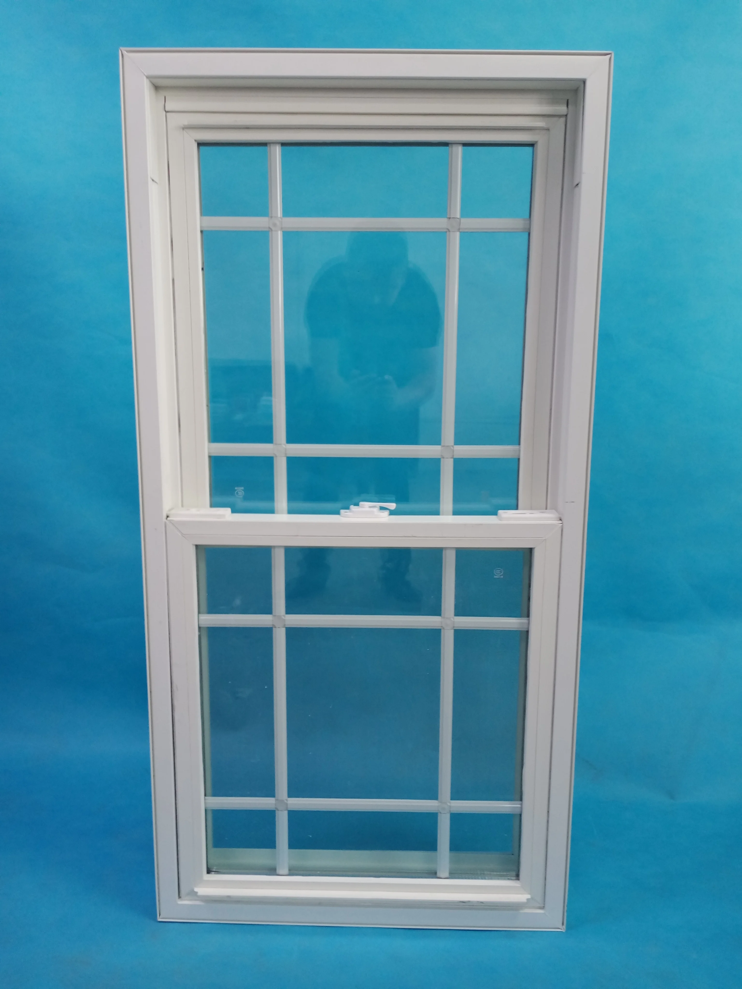 White Pvc Frame Vinyl Double Hung Windows Low E Double Glazed Vertical