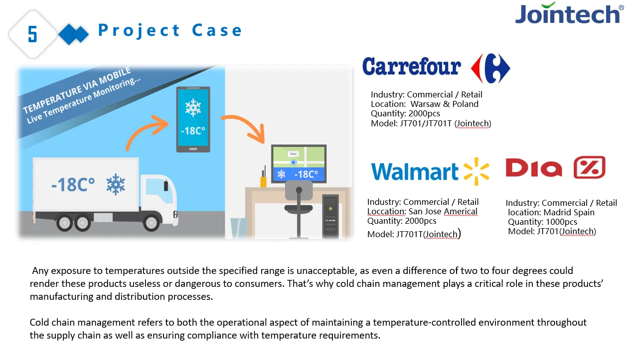 Jointech Jt701 Lora Long Distance Cable Slave Temperature Sensor Tank