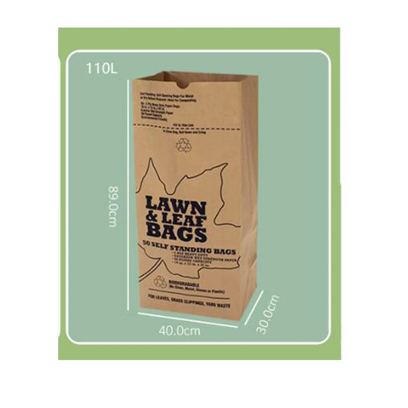 Heavy Duty Large Trash Paper Bag Tear Resistant Yard Waste Bags Eco