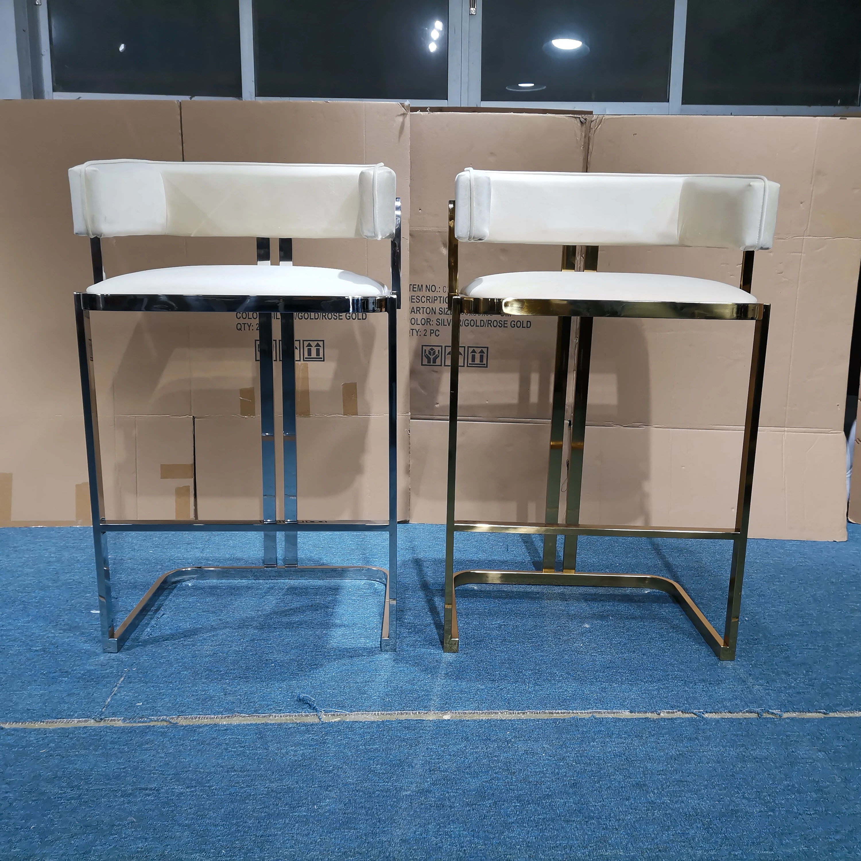 PURUO современная мебель для дома отеля ресторана стальная железная рама Бархатная ткань Золотой барный