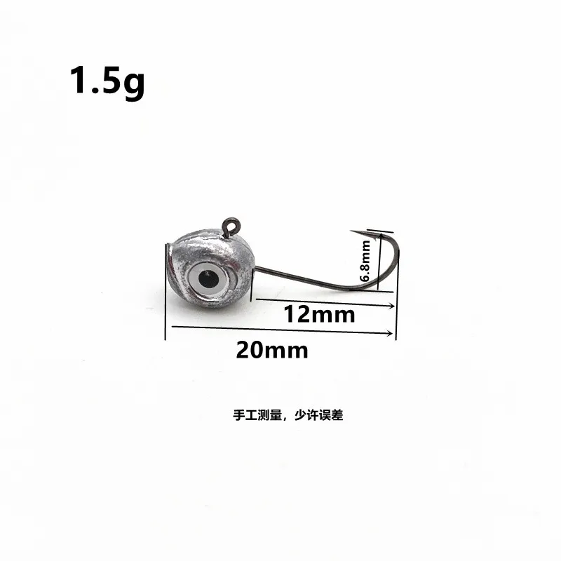 3d Eye Hook Barbed Lead Head Hook Route Sub Soft Bait Fishing Gear Worm