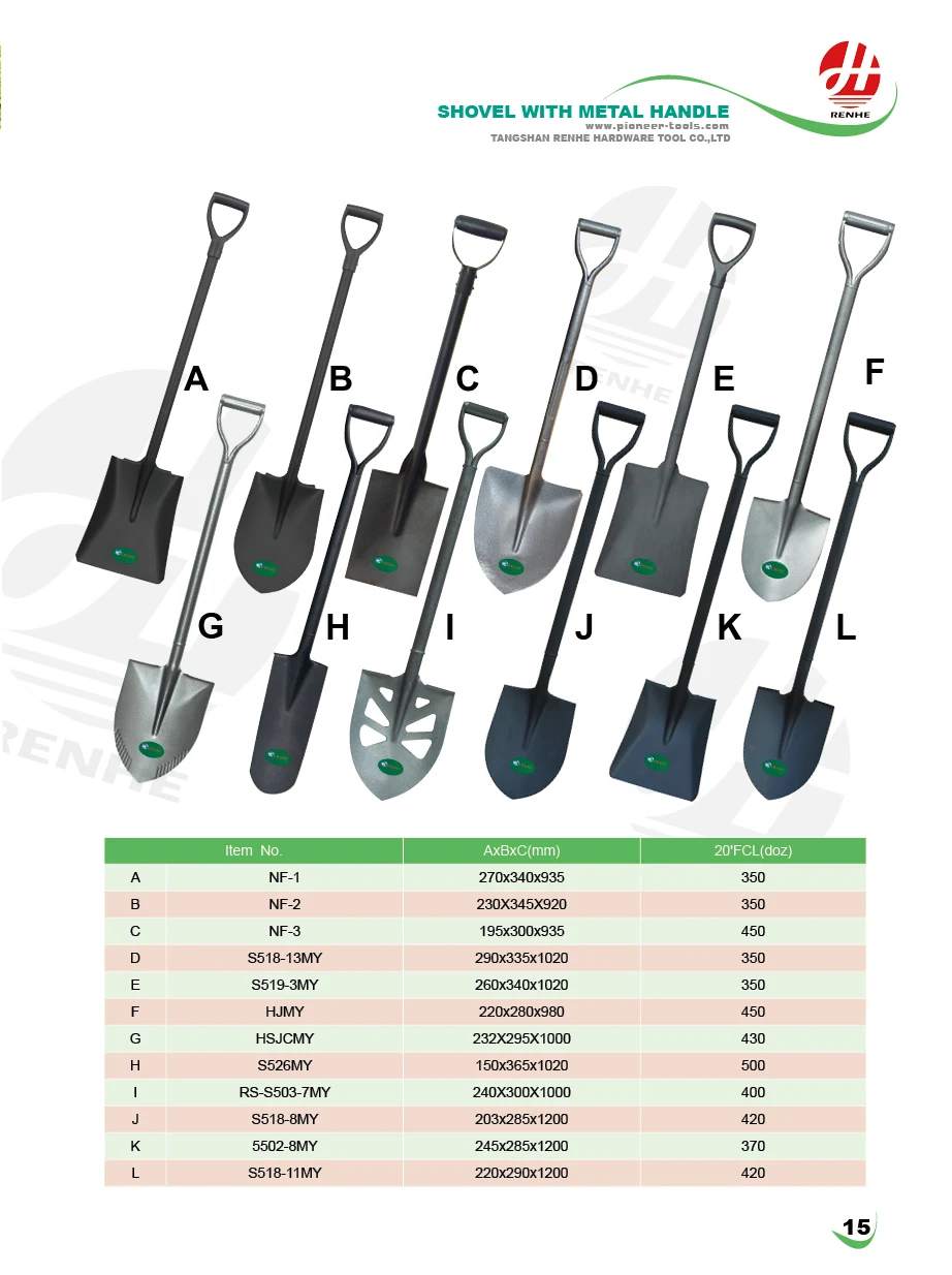 product agriculture tools steel farm garden spade metal shovel  with metal handle-4