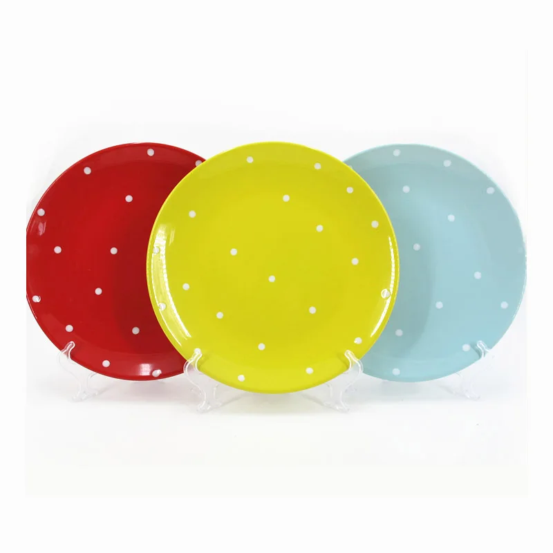Multi-coloured Polka Dot Dinner Sets Sustainable Stoneware