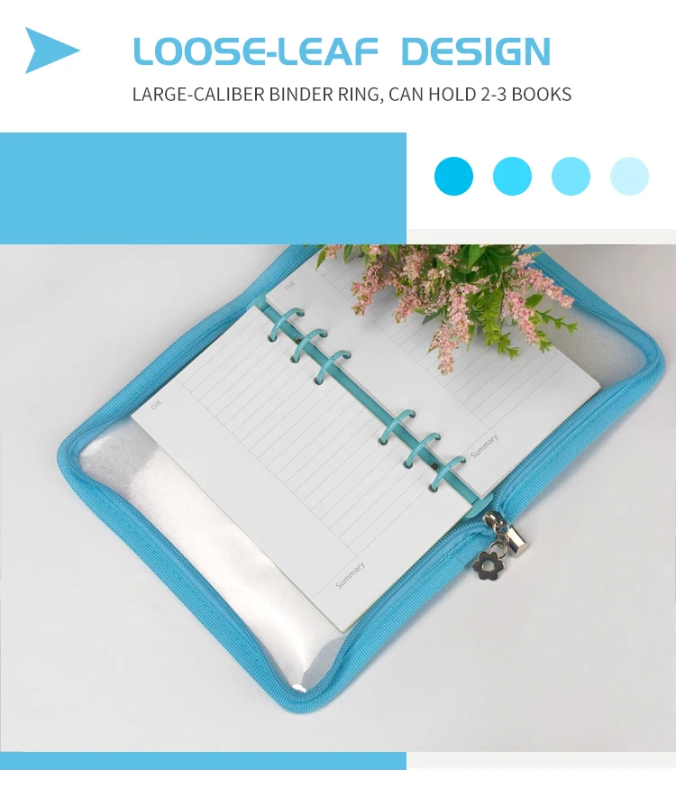 Wholesale Planner Binder 6 Ring Binder Planner A6 Ins Zipper Pvc Binder