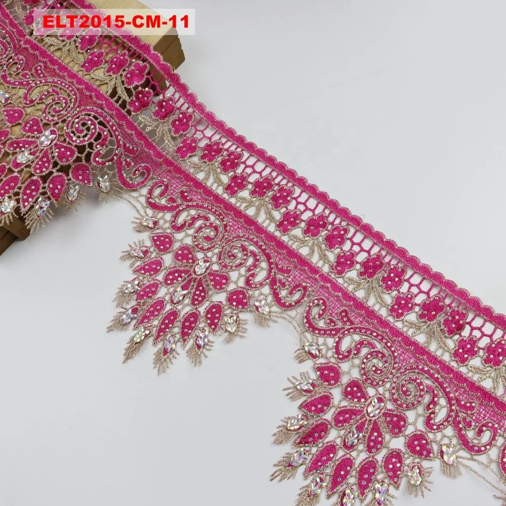 Guipure 3d Polyester Trim Chemical Border Lace Trimming Multi Colors Flower Embroidery Lace Trim Sequin Decorate Clothing Trim