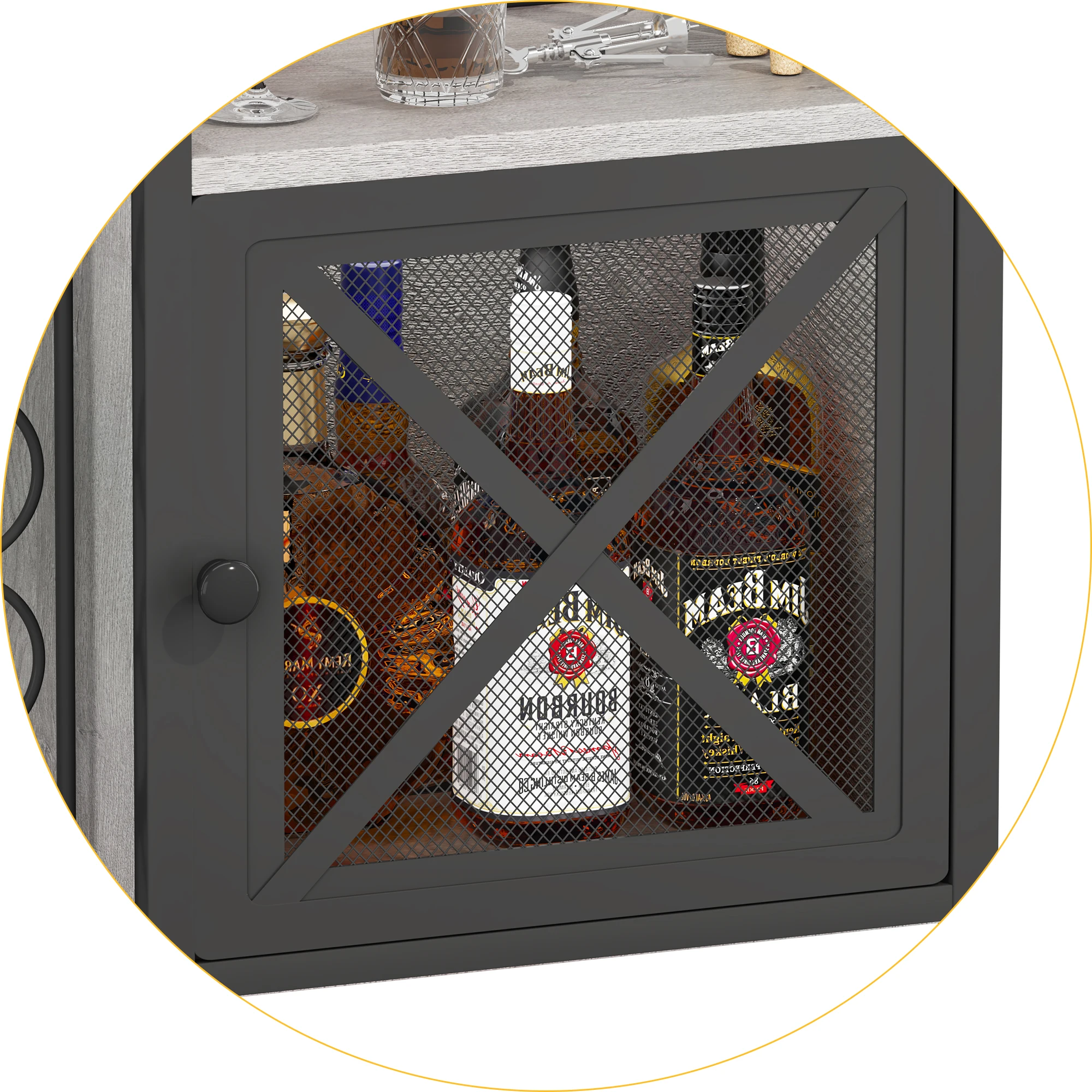 product mini bars for home wooden coffee bar cabinet modern liquor cabinet wine rack with storage sideboard for liquor and glasses-7