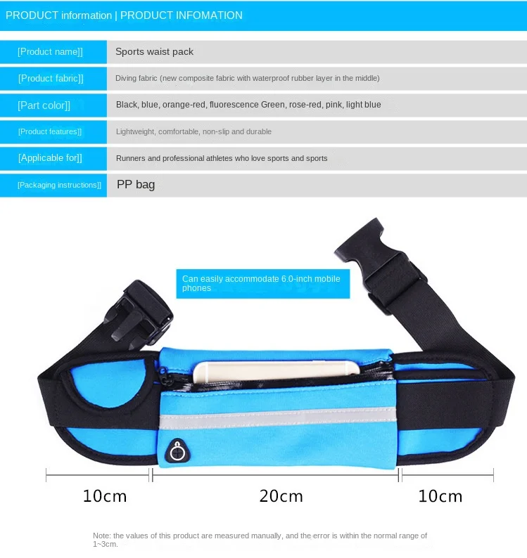 Outdoor Neoprene Waterproof Hiking Cycling Running Belt Waist Bag ...