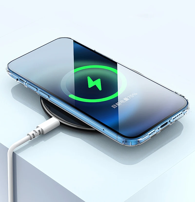 Противоударный чехол с углами для iPhone 13 Pro Max прозрачный защитный из ТПУ камеры телефона 12 11 XS 7 8