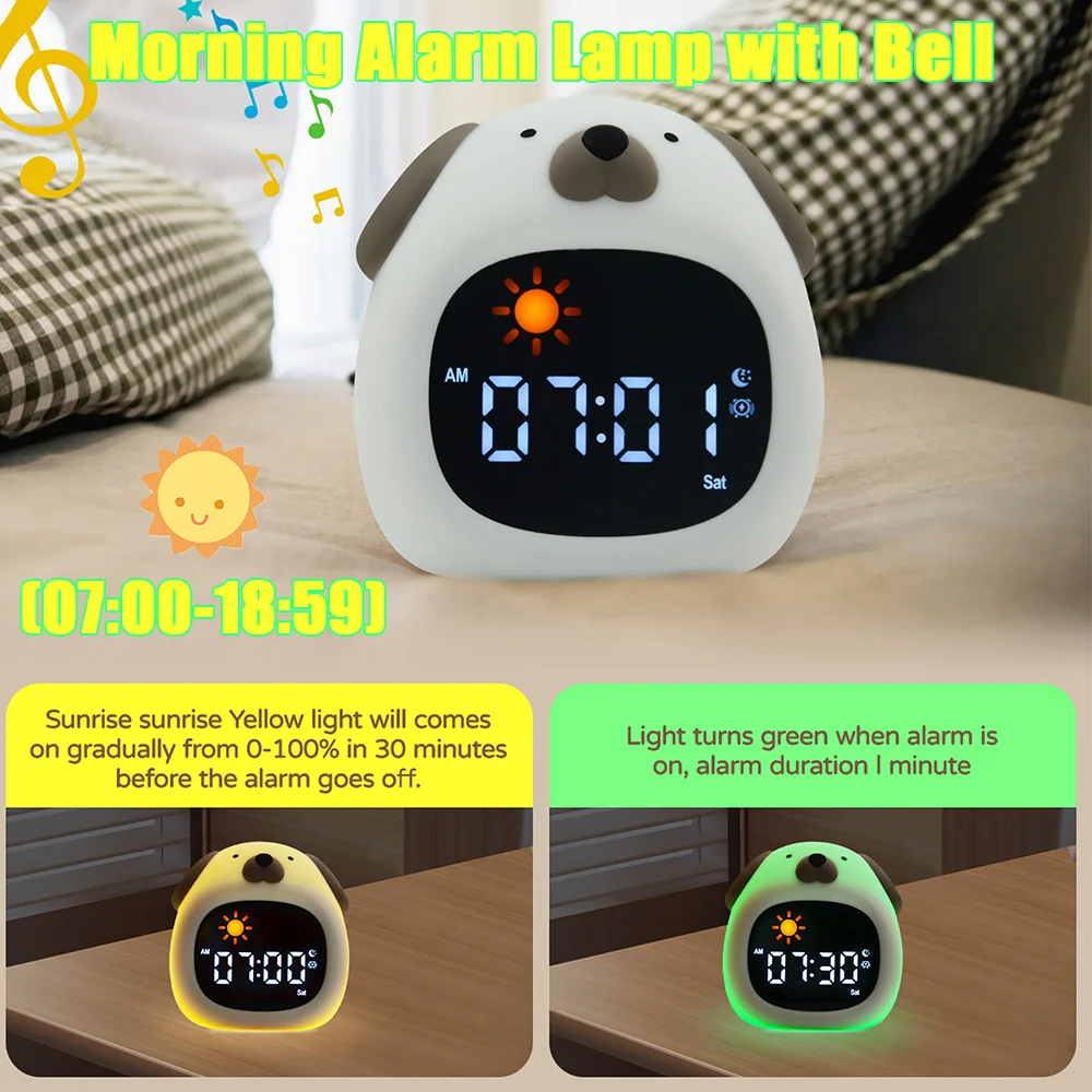 Customized Sleep Trainer Multifunctional Digital Alarm Clock Baby Sleep Portable Sound White Noise Machine Touch Night Light
