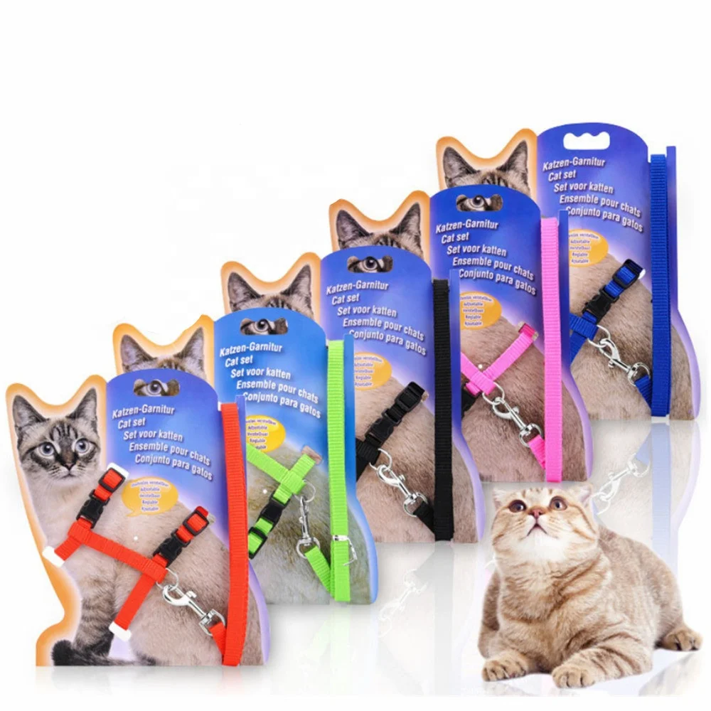 10 Color Adjustable Pet Cat Collar For Cats Cozy Nylon Rabbit Kitten Kedi Harness Leash Set.jpg