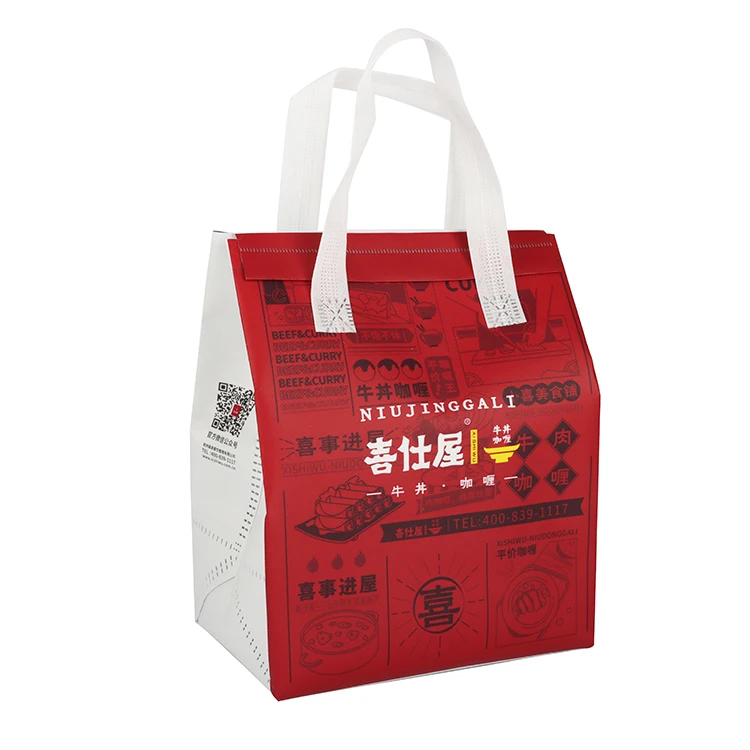Heavy Duty Custom logo Insulated Reusable Tote Grocery thermal shopping cooler bag