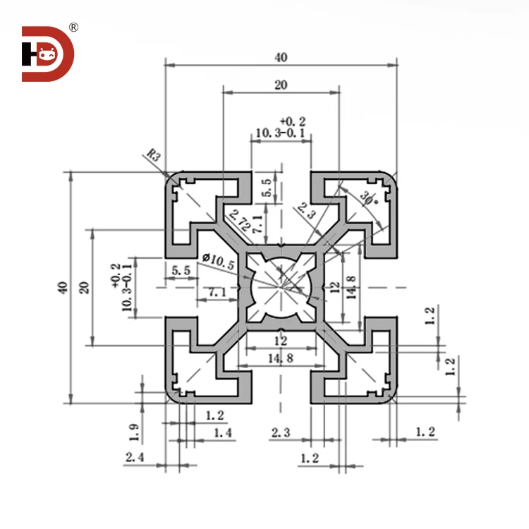 product 4040 industrial extruded aluminum profile groove 10 equipment rack 4040 aluminum alloy profile-3