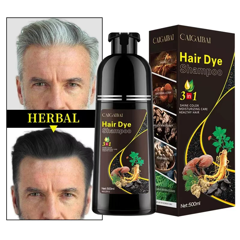 Dyeing Application Set No Side Effect Black 5 Minute Hair Color Shampoo Rose Red Black Organic Harmless Bottle Packing Hair Dye