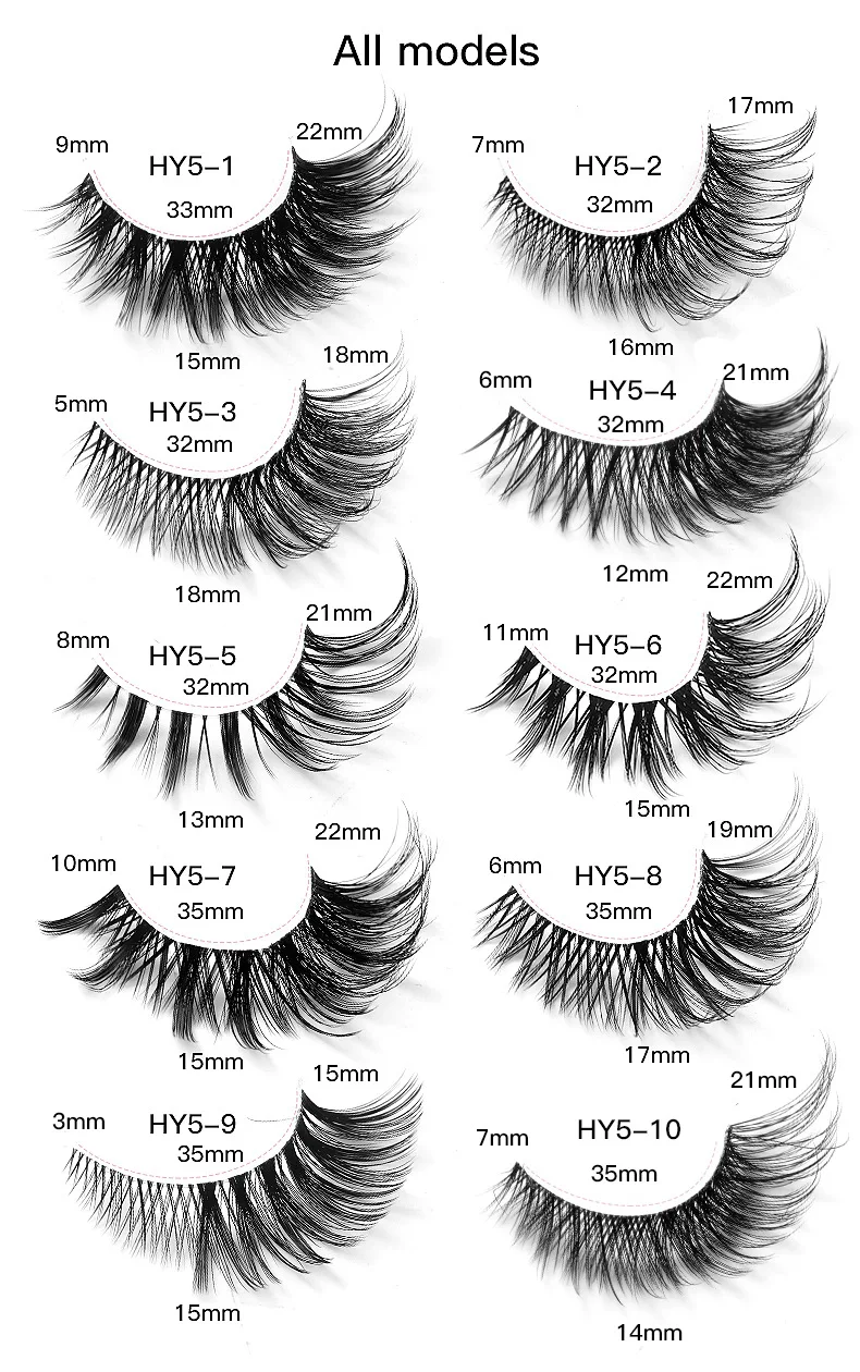 5 Pairs 3d Mink Lashes Natural Mink False Eyelashes Dramatic Volume