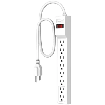 90Joules 125V 15A Surge Protector  8 Outlets Power Strip with Overload Protection  Wall Mount Power Strip for Home Office Travel