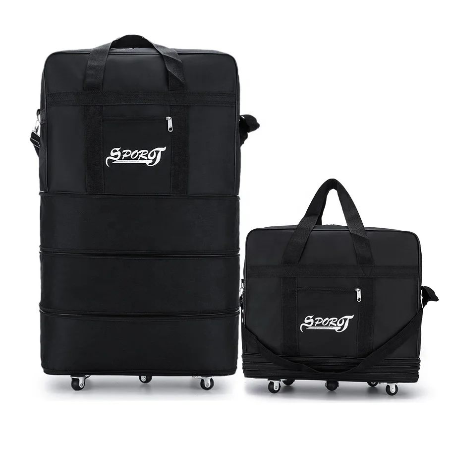 Foldable Expansion Duffle Large Capacity Oxford Cloth Bag Wheels