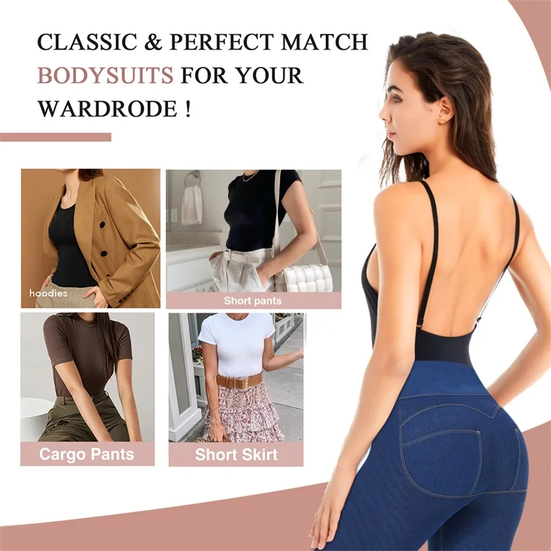 Hot Sale Full Body Women Plus Size Seamless Tummy Control Shaper Shoulder Strap Waist Trainer Backless Thong Bodysuit Shapewear manufacture