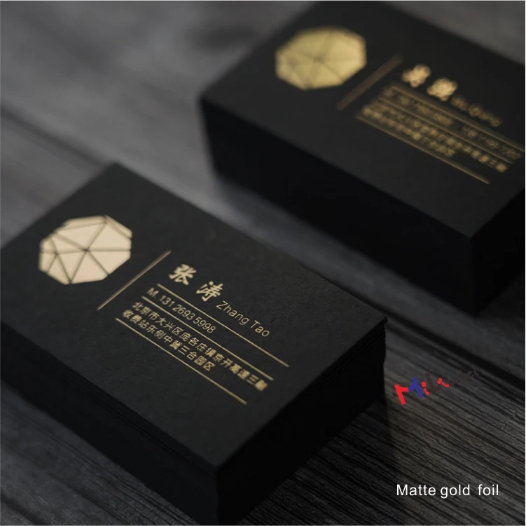 Оптовая продажа, поздравительные открытки на заказ, визитная карточка из фольги, черная картонная открытка, Золотая фольга, штамповка логотипа