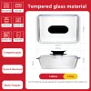 Tarro rectangular de vidrio templado de 5,4 L.