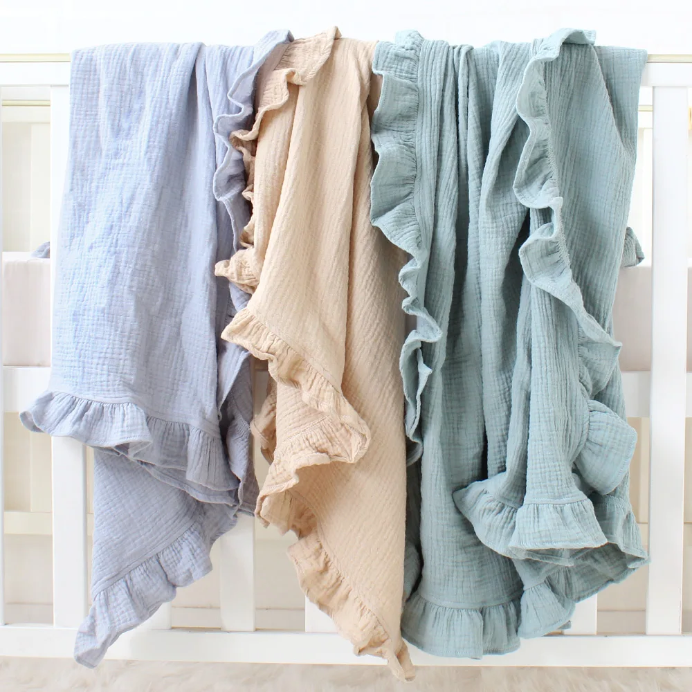 Crinkled cheap cotton blanket