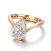 Real solid 14k gold lab diamond ring