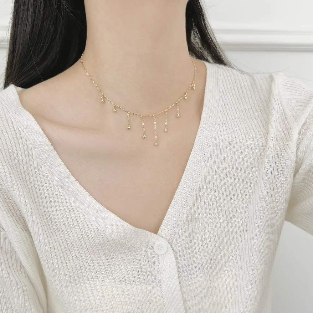 KAKODIY new fashion jewelry 925 sterling silver chain tassel necklace beads tassel pendant necklace customizable jewelry detail 5