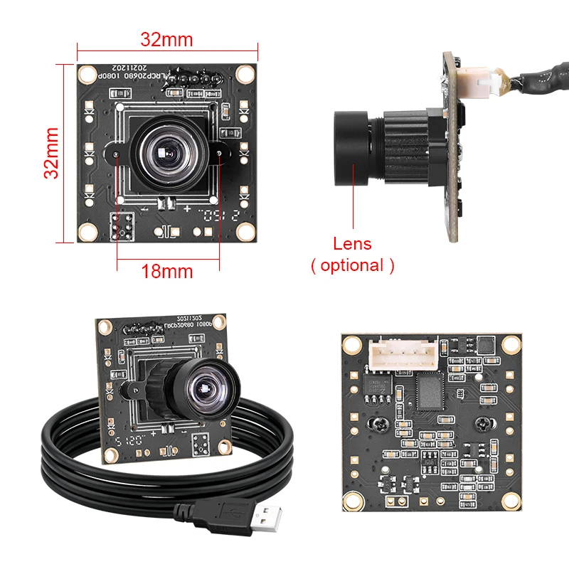 PS5268 1080P USB Camera Module Low-light 0.003Lux WDR 86dB 2MP CMOS Sensor Mini SDK Compatible Raspberry Windows Linux factory